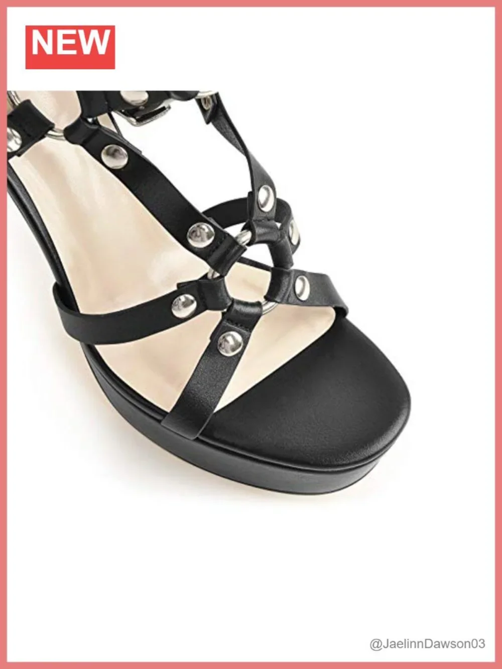 Women's Grommet Stiletto Sandals Platform Open Toe Ankle Strap Heels
